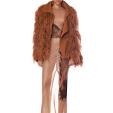 Zebra Head Halter Sheer Mesh Dress + Marlowe Feather Bomber Jacket