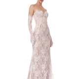 Kiera White Strapless Gown