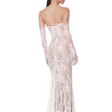 Kiera White Strapless Gown