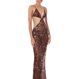 Amani Cutout Sequin Maxi Dress