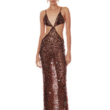 Amani Cutout Sequin Maxi Dress