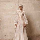 Ashanti Long Sleeve Organza Gown