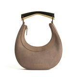 Cecile Midi Bag in Taupe Suede