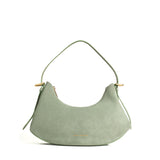 Iman Shoulder Bag in Celadon Suede