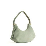 Iman Shoulder Bag in Celadon Suede