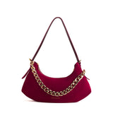 Iman Shoulder Bag in Maroon Suede