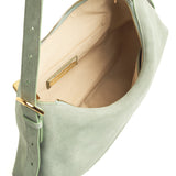 Iman Shoulder Bag in Celadon Suede
