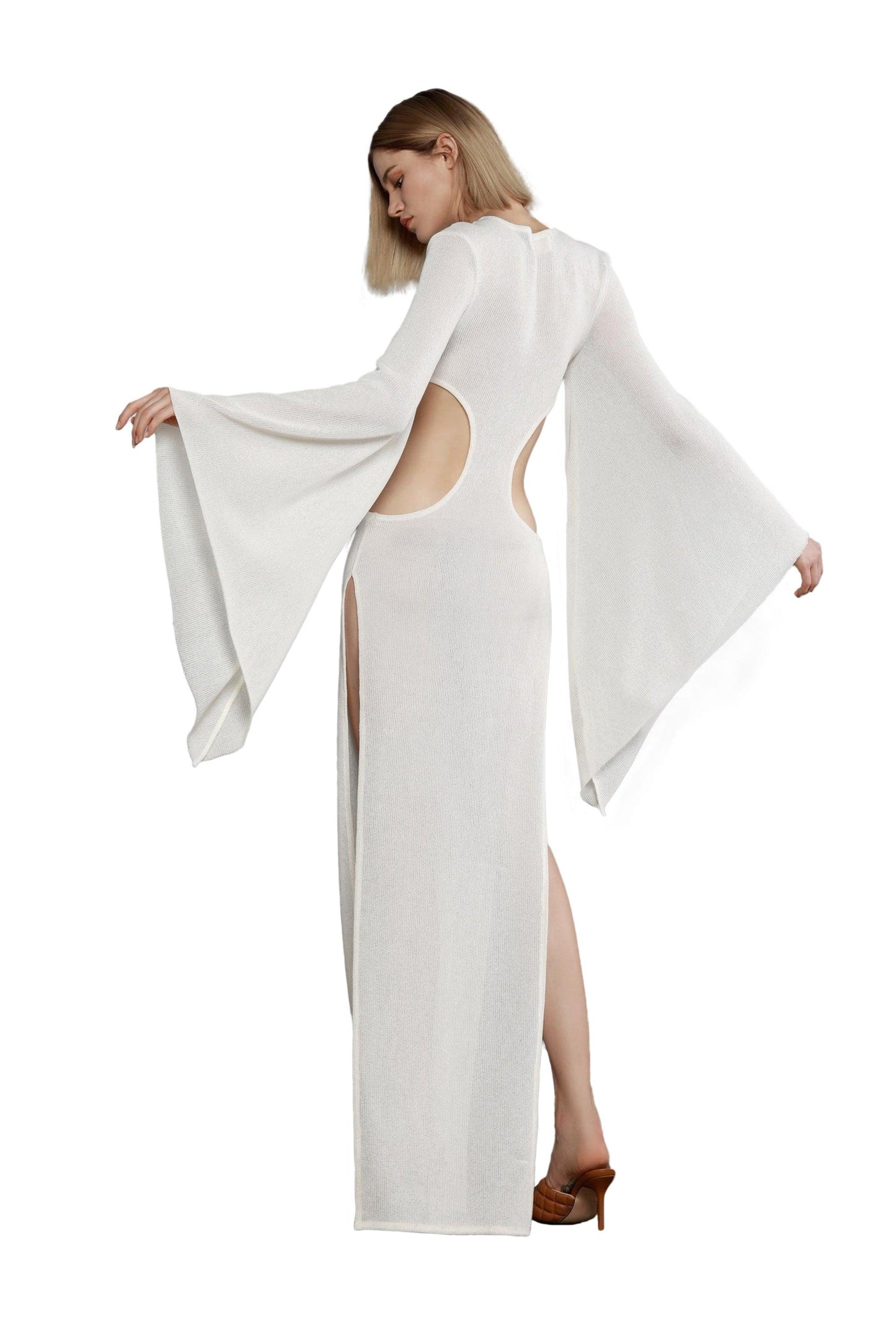 Dalia Blanc Kimono Knit Dress