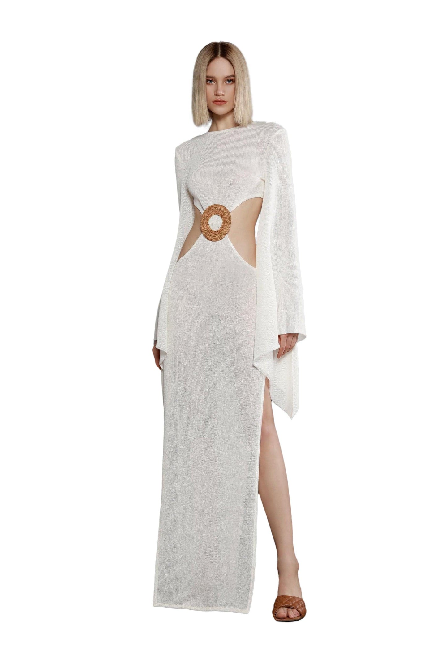 Dalia Blanc Kimono Knit Dress
