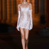 Amélie Blanc Lace Mini Dress