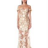 Jasmine Gold Off Shoulder Gown
