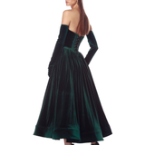 Inara Emerald Velvet Midi Dress