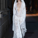 Naia Blanc Lace V-Neck Gown