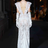 Naia Blanc Lace V-Neck Gown