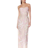 Dahlia Blush Multi Strapless Maxi Dress