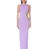 Camila Lilac Rhinestone Cutout Maxi Dress
