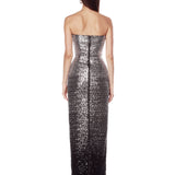 Dahlia Metallic Strapless Maxi Dress