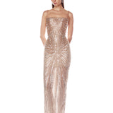 Dahlia Champagne Maxi Dress with Straps