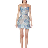 Jasmine Maraya Embellished Blue Mini Dress