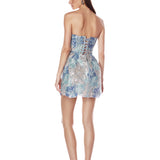 Jasmine Maraya Embellished Blue Mini Dress
