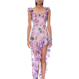 Lotus Sequin Purple Multi Maxi Dress
