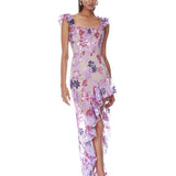Lotus Sequin Purple Multi Maxi Dress