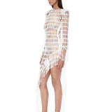 Lana White Crochet Fringe Maxi Dress - SAMPLE