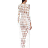 Lana White Crochet Fringe Maxi Dress - SAMPLE