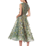Saba Floral Green Midi Dress