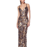 Allegra Gold Multi Maxi Dress