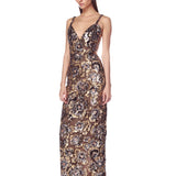 Allegra Gold Multi Maxi Dress