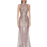 Tessa Silver Halterneck Gown