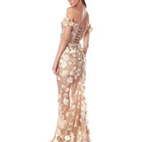 Jasmine Gold Off Shoulder Gown
