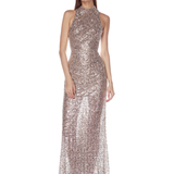 Tessa Silver Halterneck Gown