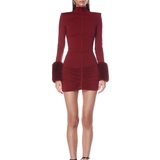 Eleanor Burgundy Mini Dress