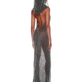 Amalia Noir Beaded Gown