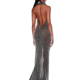 Amalia Noir Beaded Gown