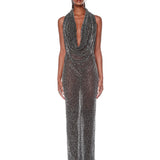 Amalia Noir Beaded Gown
