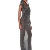 Amalia Noir Beaded Gown
