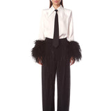 Blair Top with Feather Trim