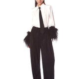 Blair Top with Feather Trim