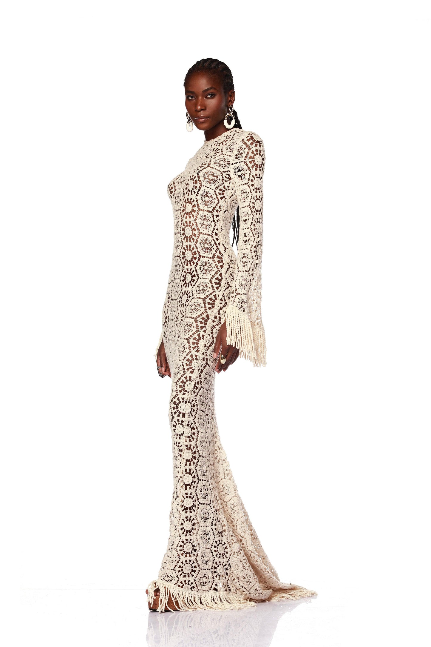 Maia Fringe Trim Gown - Pre Order