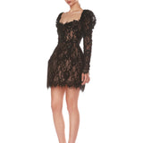 Colette Lace Noir Long Sleeve Mini Dress