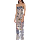 Dahlia Baby Blue Multi Maxi Dress