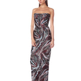 Dahlia Pink Multi Strapless Maxi Dress
