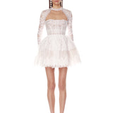 Daphne Ivory Long Sleeve Mini Dress