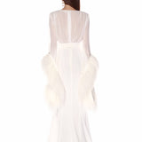 Geisha V-Neck Blanc Gown