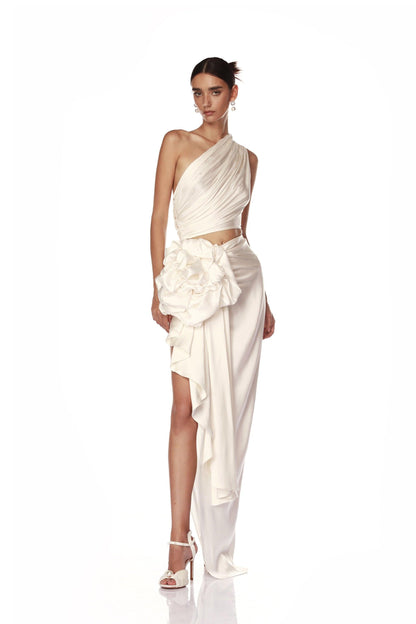 Rebekah One Shoulder Blanc Gown - Pre Order - BRONX AND BANCO