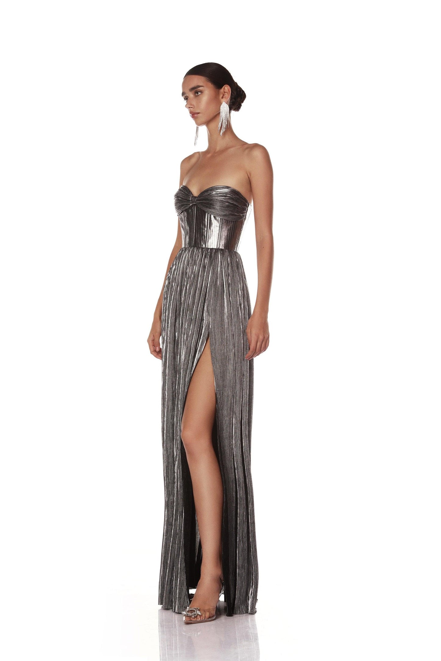 Florence Strapless Silver Gown - BRONX AND BANCO