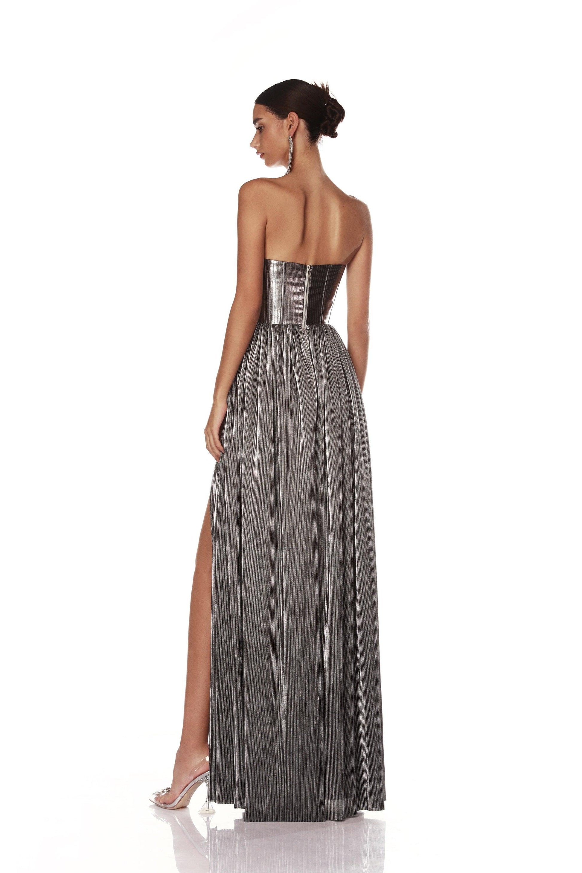 Florence Strapless Silver Gown - BRONX AND BANCO